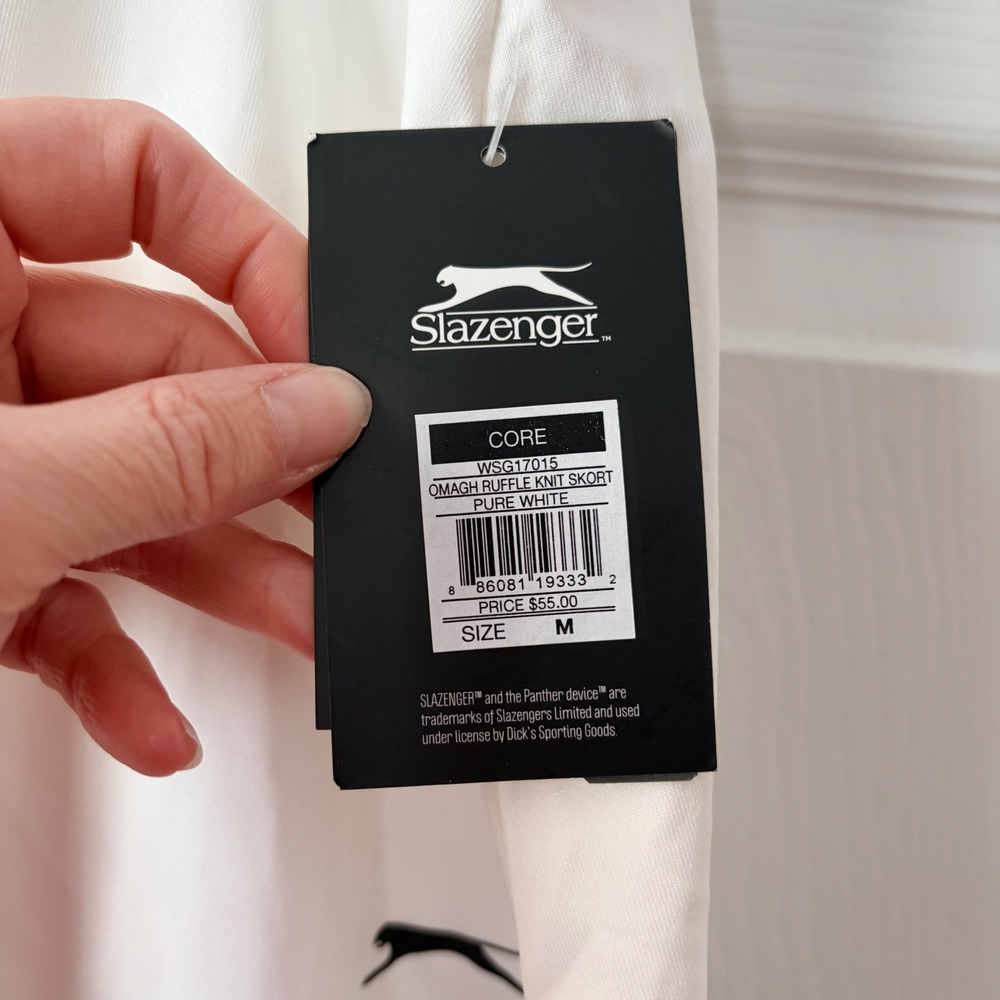 Slazenger Omagh Ruffle Knit Golf Skort Pure White Hydro-Dri WSG17015 Women's M - Picture 3 of 6